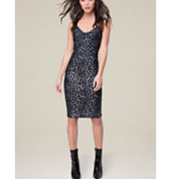 Bebe Foil Leopard bandage dress - Picture 2 of 6